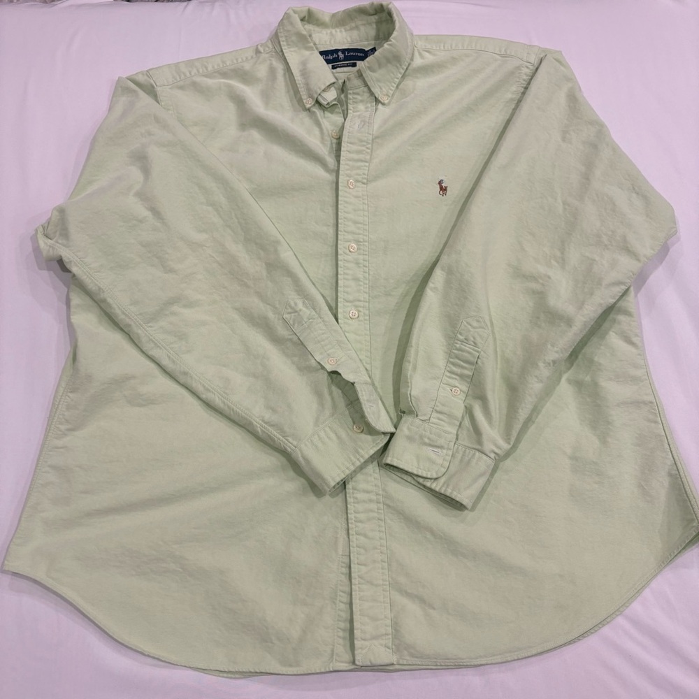 Ralph Lauren Men's Pale Mint Button-Down Oxford Shirt